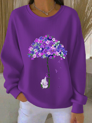 Women's purple floral casual sweatshirt gracestitchs