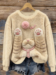 Women's Cute Animal Art Flannel Hoodie