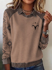 Women's Casual Aztec Patchwork Sweatshirt gracestitchs