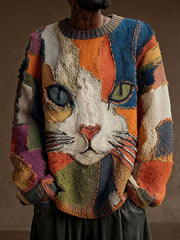 Men's Cat Art Vintage Tops gracestitchs