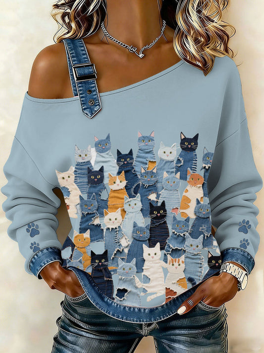 Women's Denim Kitten Top gracestitchs