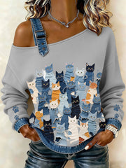 Women's Denim Kitten Top gracestitchs