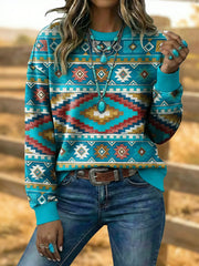 Women's Vintage Western Aztec Art Sweatshirt gracestitchs