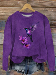 Women's Purple Art Print Sweatshirt gracestitchs