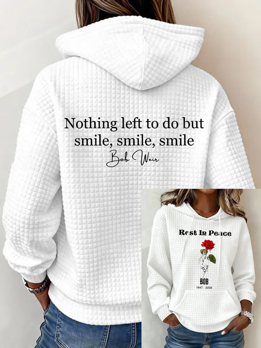Women's RIP Bob Weir Large-sized Hooded Sweatshirt gracestitchs