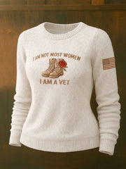 Women's I am not most girls I am a veteran tops gracestitchs