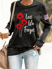 Women's Lest We Forget Casual Sweatshirt gracestitchs