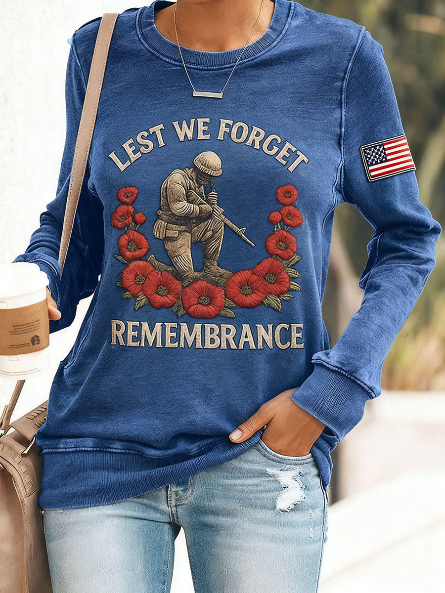 Women's Lest We Forget Casual Sweatshirt gracestitchs