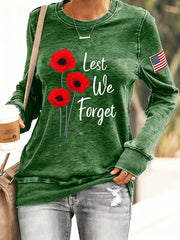Women's Lest We Forget Casual Sweatshirt gracestitchs