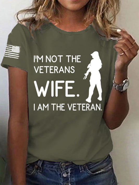 Women's I'm Not The Veterans Wife I'm The Veteran Short-sleeved T-shirt gracestitchs