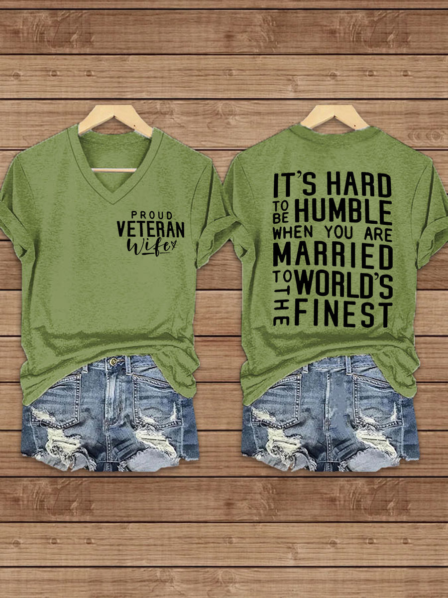 Women's Proud Veteran Wife Short Sleeve T-Shirt gracestitchs