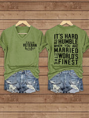 Women's Proud Veteran Wife Short Sleeve T-Shirt gracestitchs