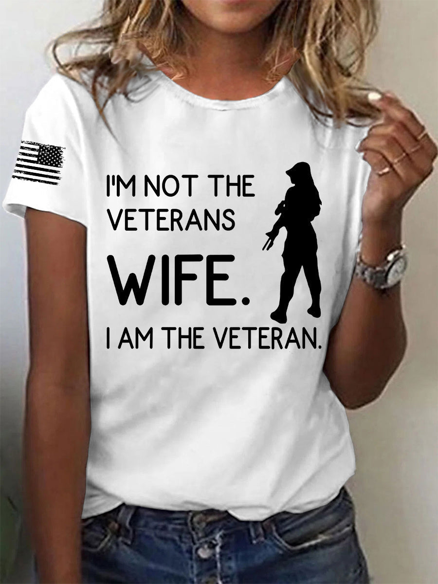 Women's I'm Not The Veterans Wife I'm The Veteran Short-sleeved T-shirt gracestitchs