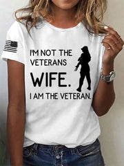 Women's I'm Not The Veterans Wife I'm The Veteran Short-sleeved T-shirt gracestitchs