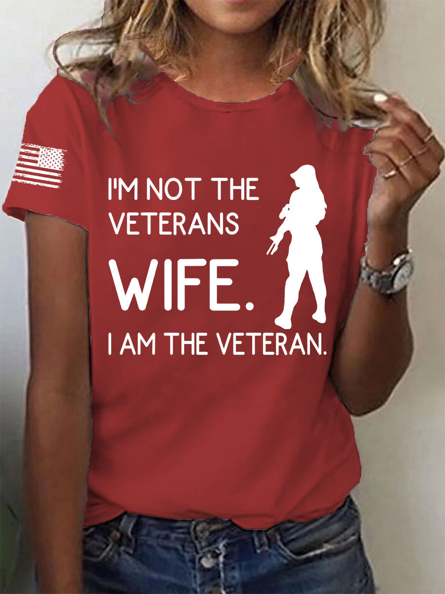 Women's I'm Not The Veterans Wife I'm The Veteran Short-sleeved T-shirt gracestitchs