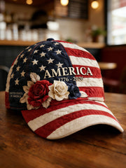 America Floral Flag Unisex Hats gracestitchs
