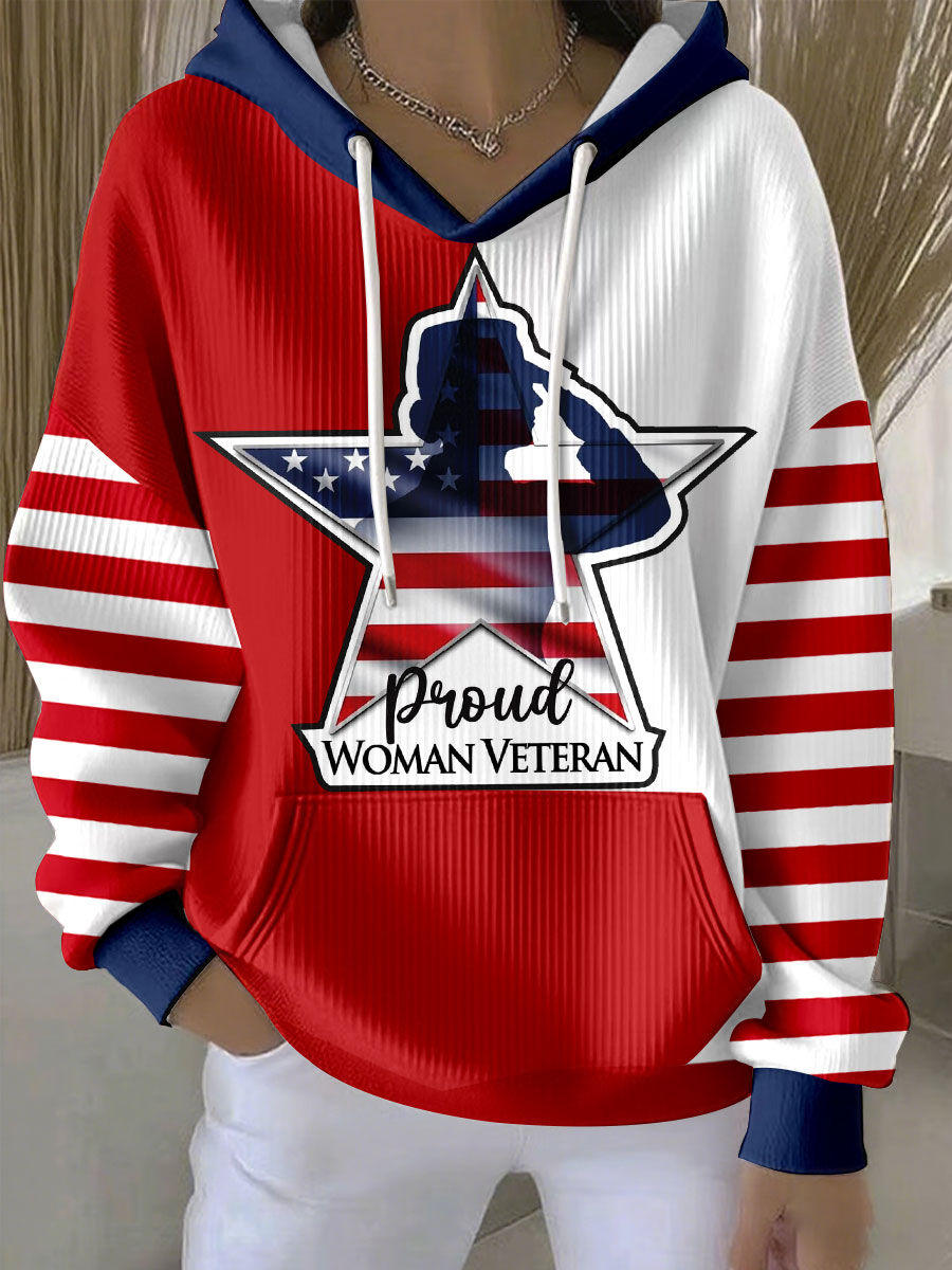 Women's Proud Woman Veteran Hoodies gracestitchs
