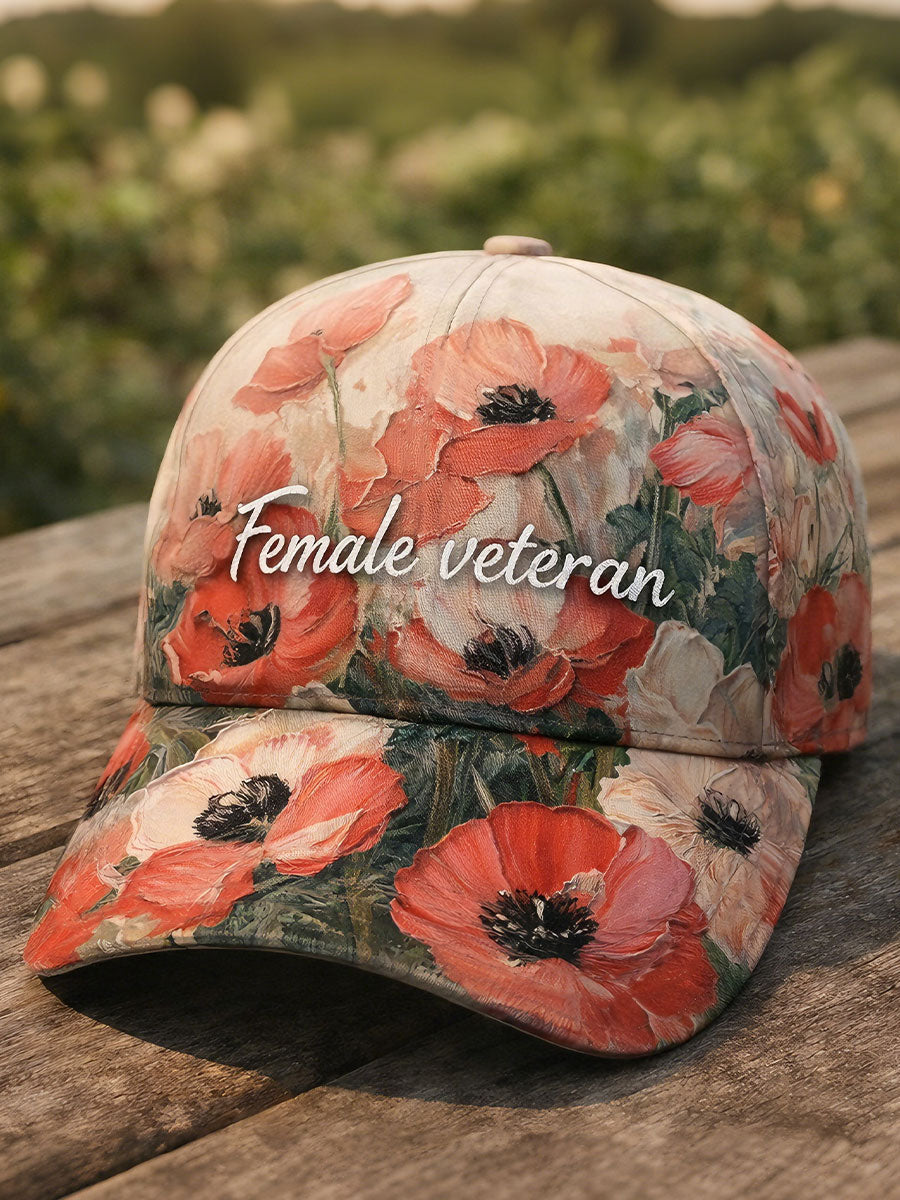 Veteran Floral Unisex Hats gracestitchs