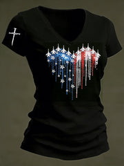 Women's American Flag T-shirt gracestitchs