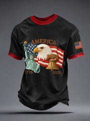 Men's USA 1776-2026 Print Vintage T-Shirt gracestitchs