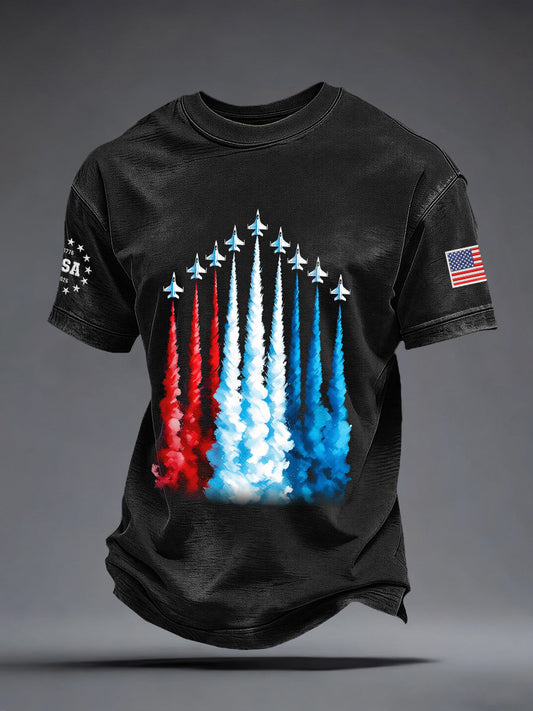 Men's USA Inspired Fighter Jets Print T-Shirt gracestitchs