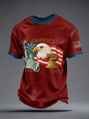 Men's USA 1776-2026 Print Vintage T-Shirt gracestitchs