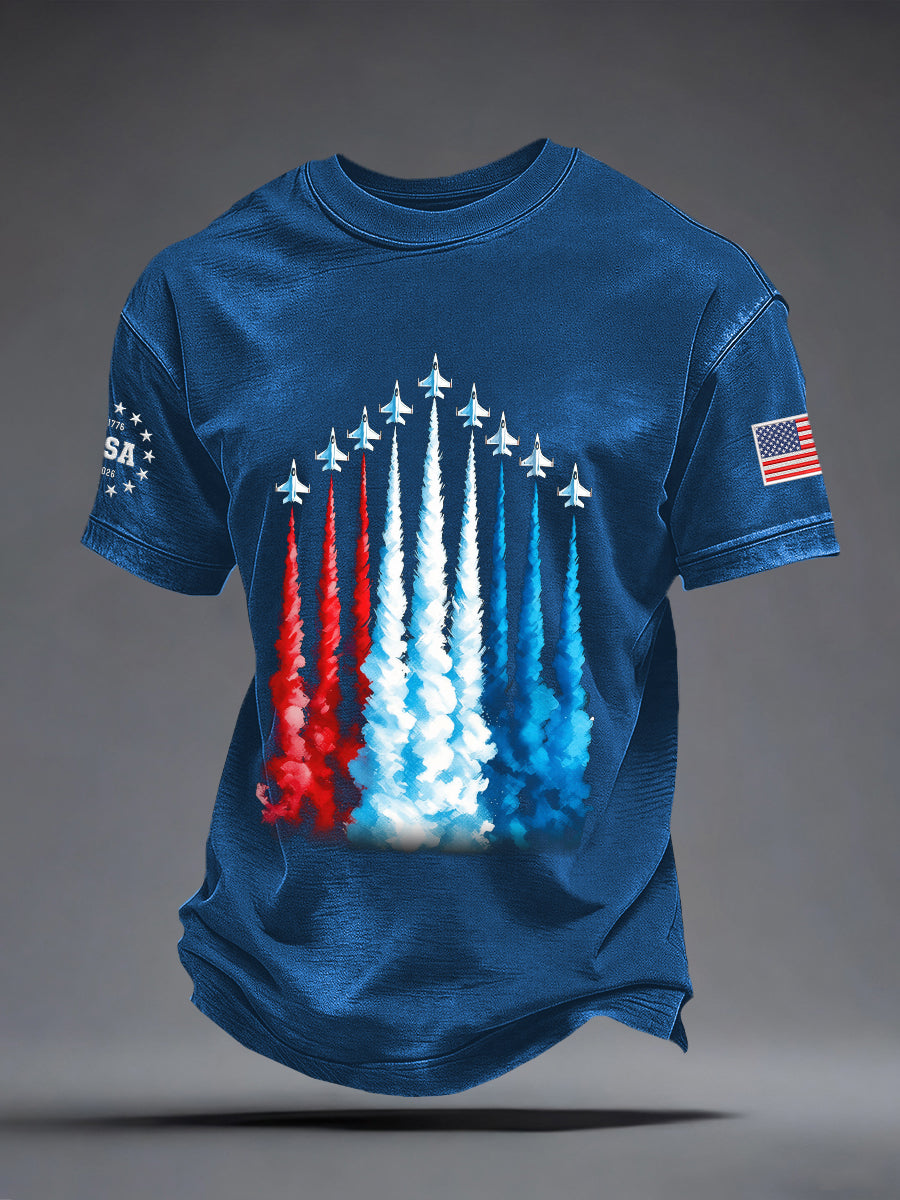 Men's USA Inspired Fighter Jets Print T-Shirt gracestitchs