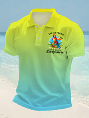 Men's I‘m Retired It‘s 5 O'clock Somewhere Parrot Print Casual Top gracestitchs