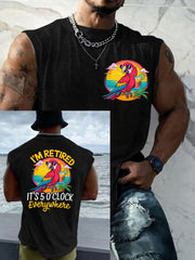 Men's LI‘m Retired It‘s 5 O'clock Everywhere Parrot Casual Tank Top gracestitchs