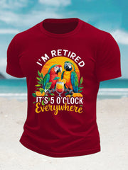 Men's It's 5 O'clock imitation cotton short-sleeved T-shirt gracestitchs