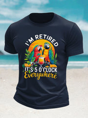 Men's It's 5 O'clock imitation cotton short-sleeved T-shirt gracestitchs