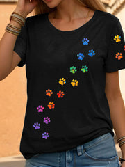 Women’s Rainbow Animal Print Casual T-Shirts gracestitchs