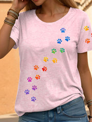 Women’s Rainbow Animal Print Casual T-Shirts gracestitchs