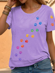 Women’s Rainbow Animal Print Casual T-Shirts gracestitchs