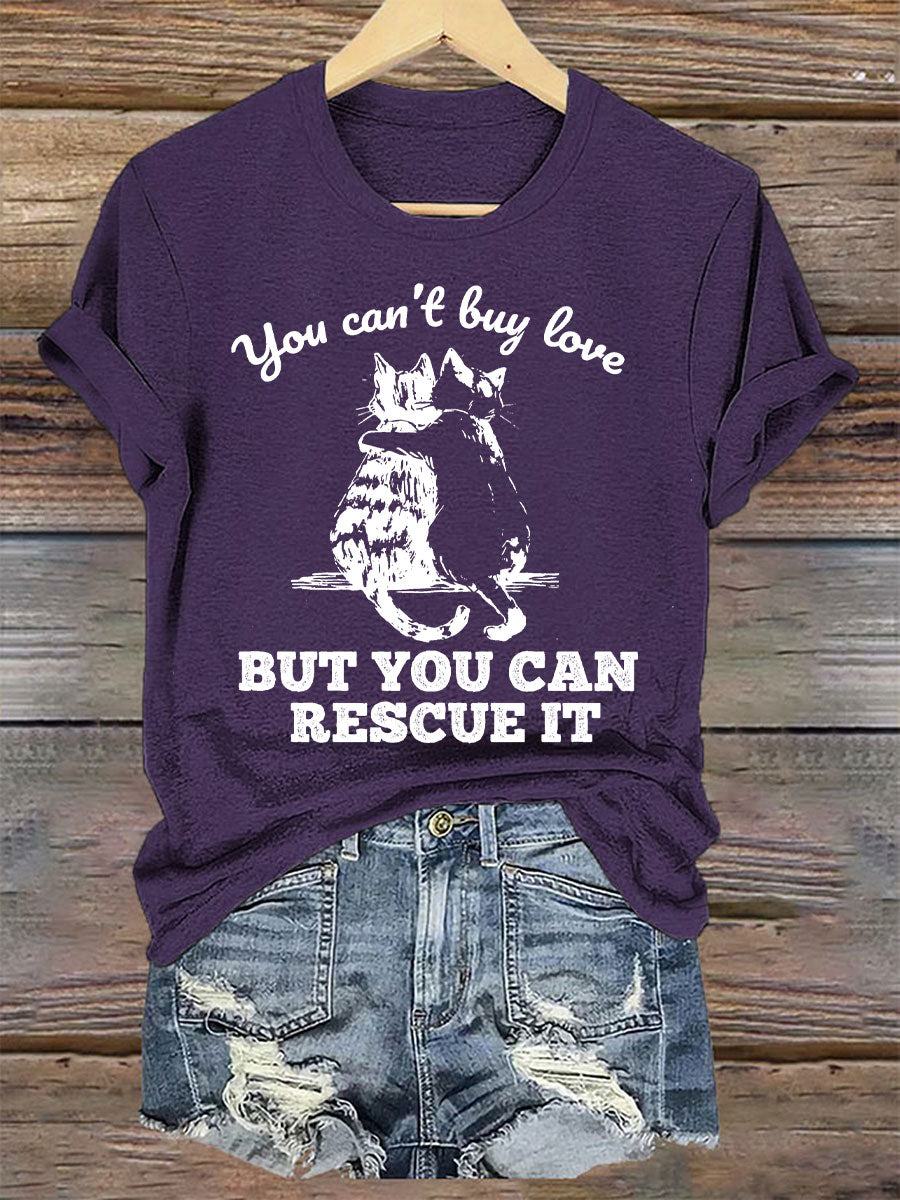 Women's you can't buy love but you can rescue it t-shirts gracestitchs