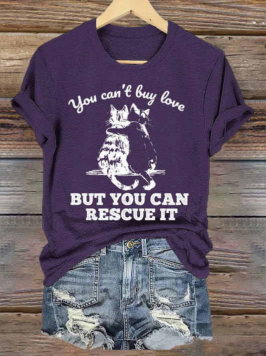 Women's you can't buy love but you can rescue it t-shirts gracestitchs