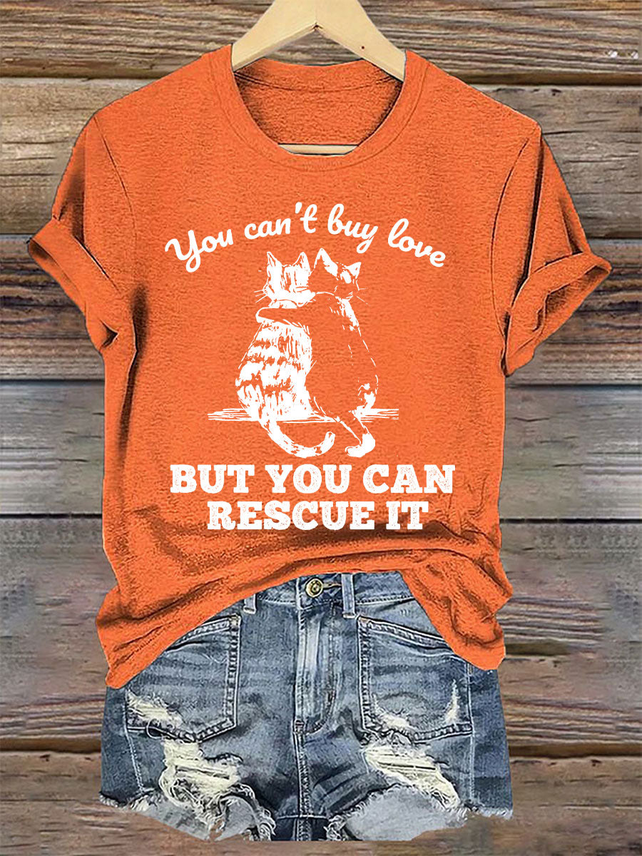 Women's you can't buy love but you can rescue it t-shirts gracestitchs