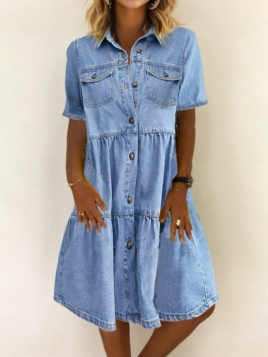 Women's Casual Elegant Denim Dress gracestitchs