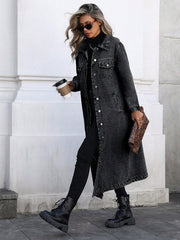 Women's Stylish Long Denim Jacket gracestitchs