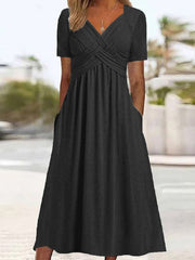 Women's Cross-Design Casual Elegant Dress gracestitchs