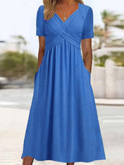 Women's Cross-Design Casual Elegant Dress gracestitchs