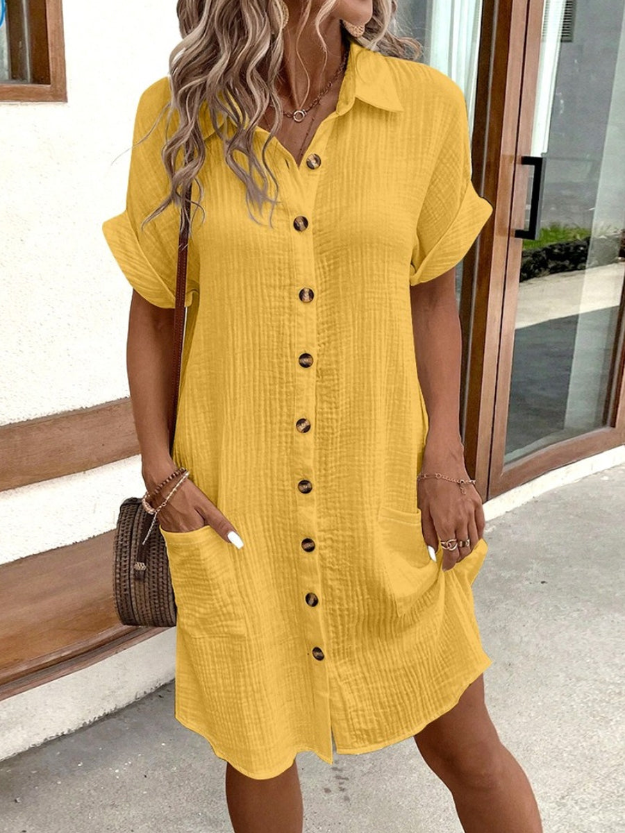Women's Casual Elegant Mid-Length Shirt Dress gracestitchs
