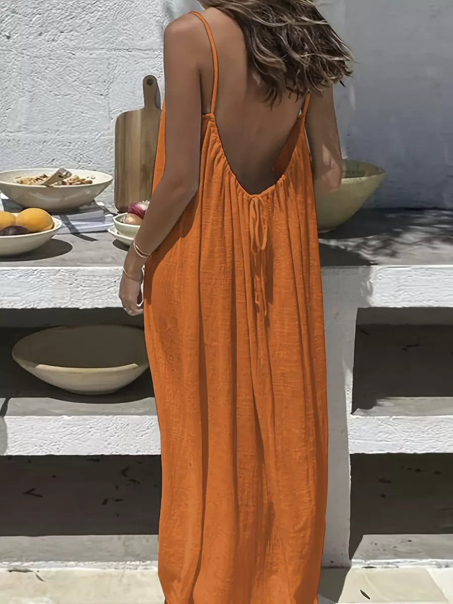 Women's Strappy Backless Long Dress gracestitchs