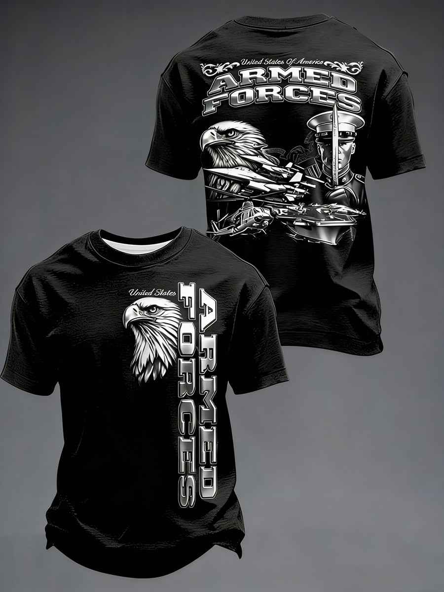 Men's Armed Forces Day Print Casual T-Shirt