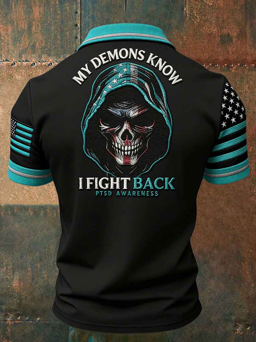 Men's PTSD Awareness Veteran Printed Casual Tops