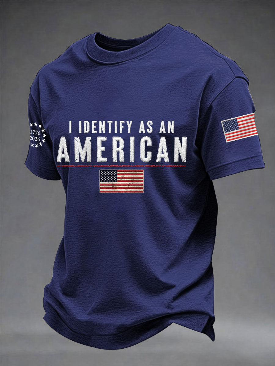 Men's I Identify As An American Casual Patriot Tee gracestitchs