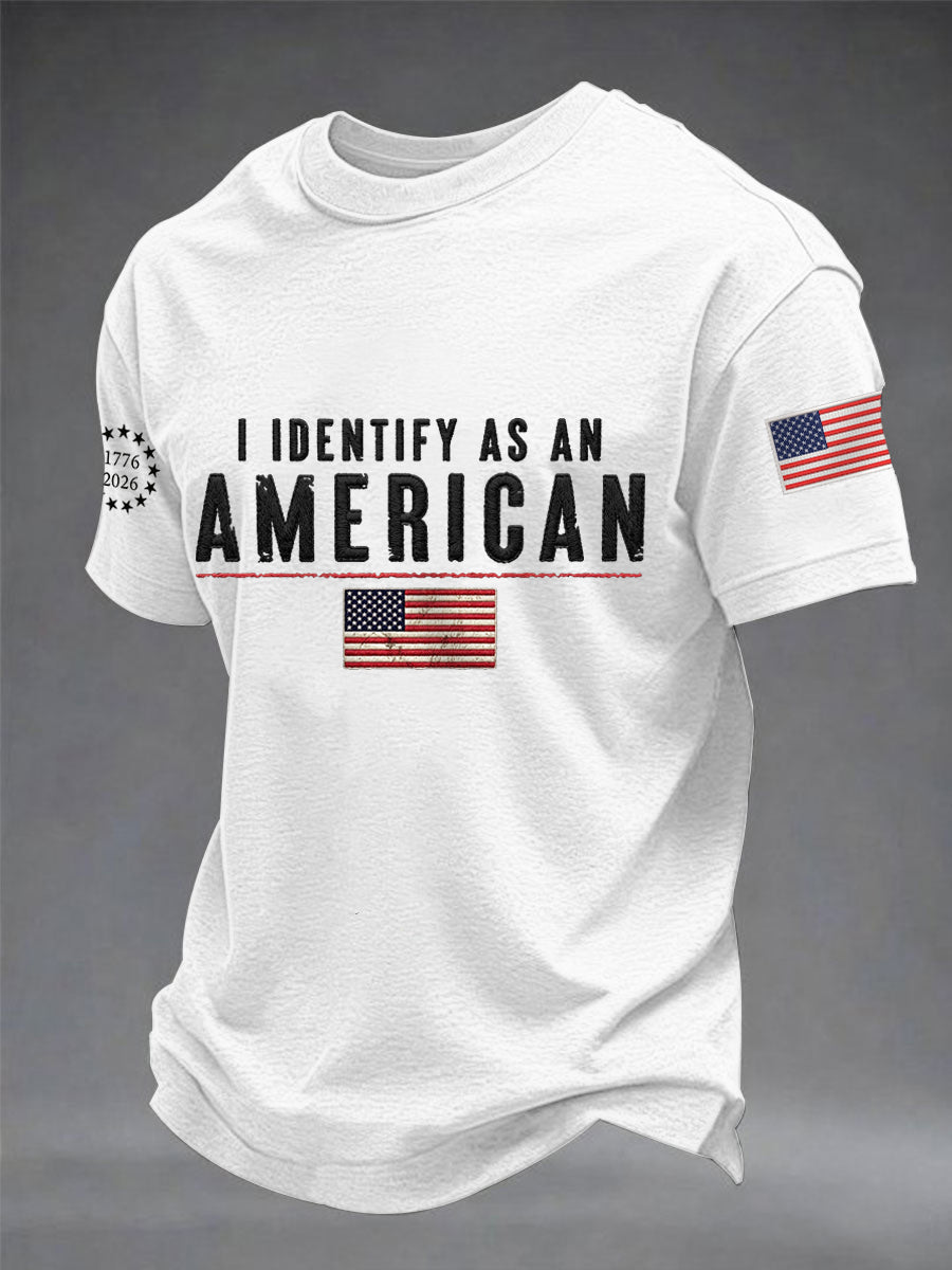 Men's I Identify As An American Casual Patriot Tee gracestitchs