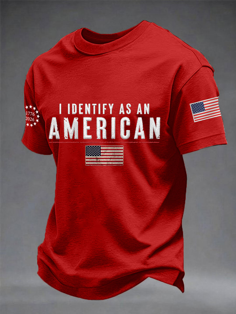 Men's I Identify As An American Casual Patriot Tee gracestitchs