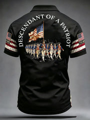 Men's 4th of July Descendant of Patroit Print Casual Tops gracestitchs