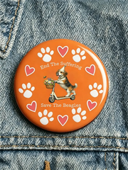 Unisex Save The Beagles Print Brooch gracestitchs